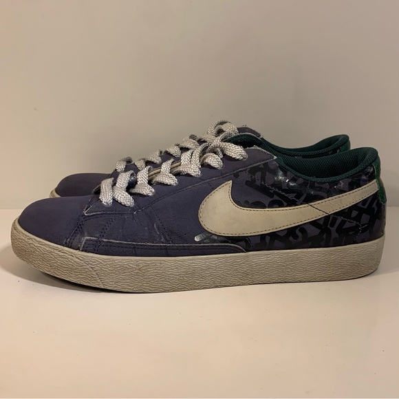Y2K '08 NIKE NYX BLAZER LOW PURPLE GREY WHITE ORANGE MENS SHOES SIZE 10 SNEAKERS - Picture 4 of 12